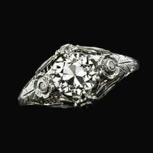 Like Edwardian Jewelry Vintage Style Ring Round Old Miner Real Diamond