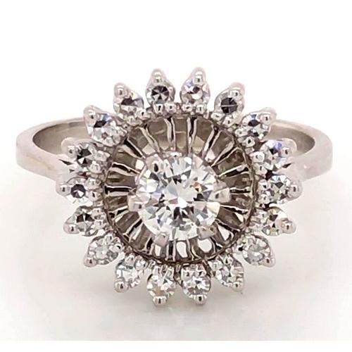 Like La Belle Epoque Jewelry Engagement Genuine Diamon Ring Flower Stlye 2 Carats