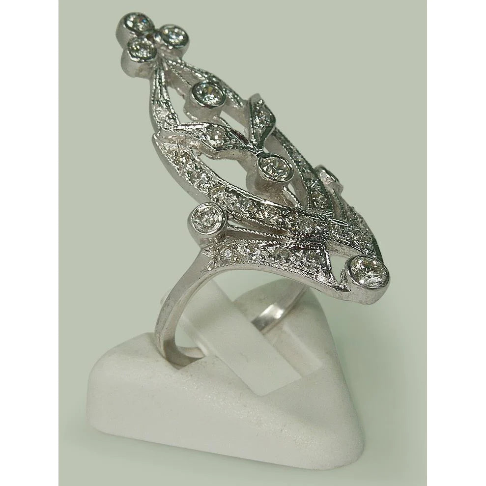 Like La Belle Epoque Jewelry Marquise Shape Real Round Diamond Ring3