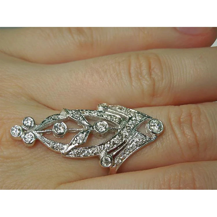 Like La Belle Epoque Jewelry Marquise Shape Real Round Diamond Ring4