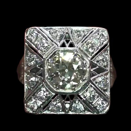 Like La Belle Epoque Jewelry Old Cut Halo Real Diamond Ring Antique Style