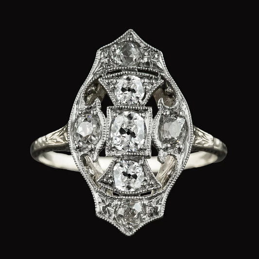 Like La Belle Epoque Jewelry Oval Old Mine Cut Real Diamond Fancy Ring