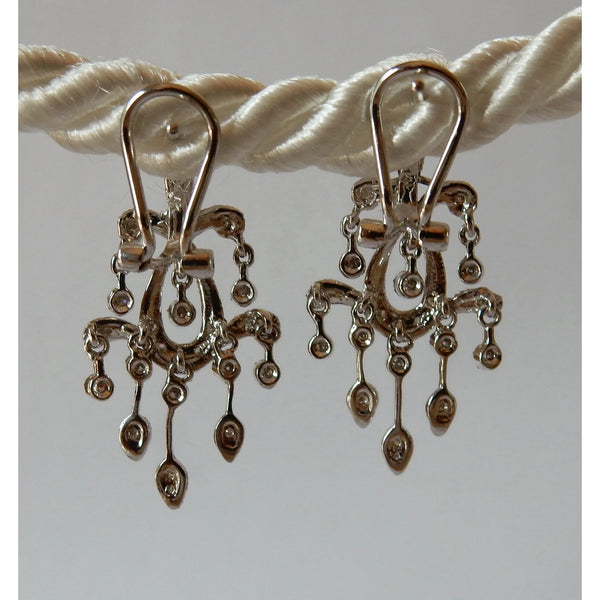 Like La Belle Epoque Jewelry Real Diamond Chandelier Earrings White Gold