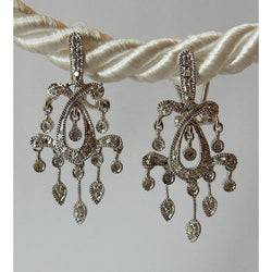 Like La Belle Epoque Jewellery Real Natural Earth Mined Diamond Chandelier Earrings White Gold