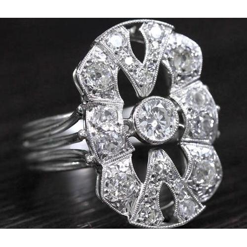 Like La Belle Epoque Jewellery Natural Earth Mined Diamond Vintage Style Ring 2 Carats
