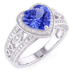 Like Vintage Ceylon Heart Sapphire Engagement Ring