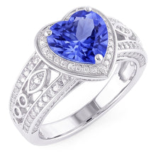 Like Vintage Ceylon Heart Sapphire Engagement Ring