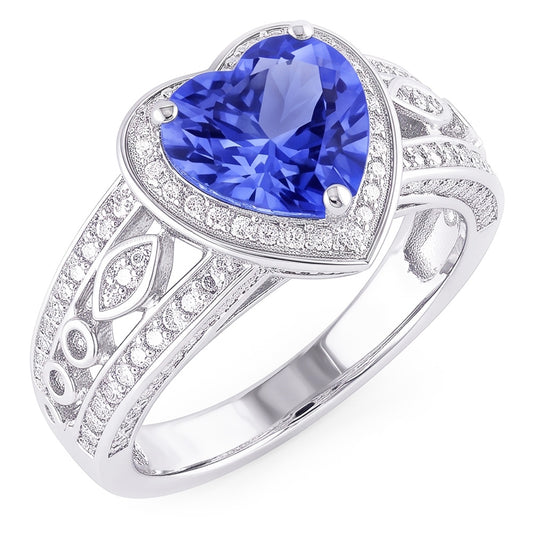 Like Vintage Ceylon Heart Sapphire Engagement Ring