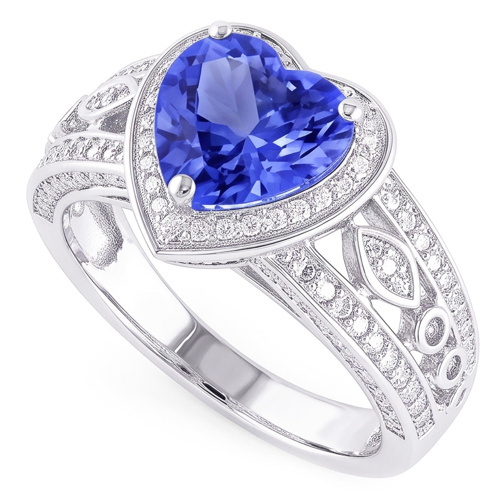 Like Vintage Ceylon Heart Sapphire Engagement Ring