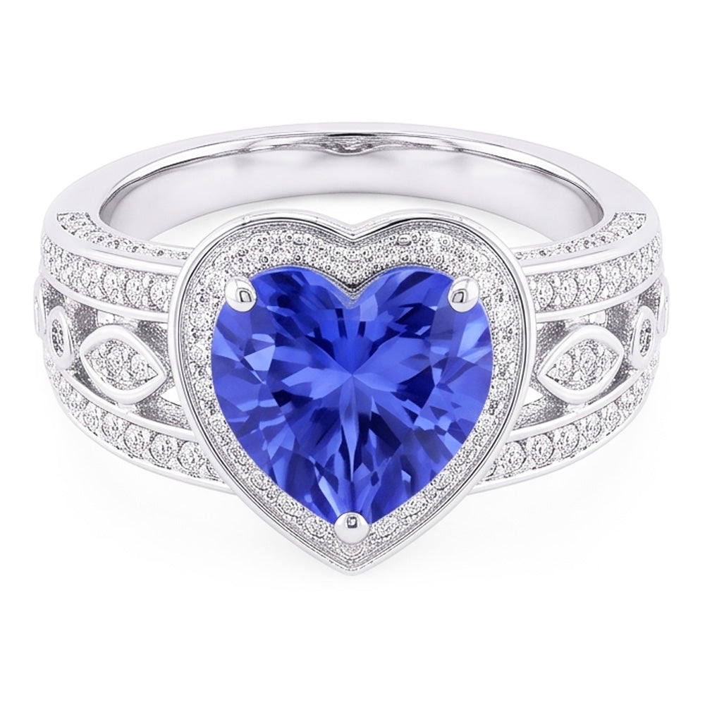 Like Vintage Ceylon Heart Sapphire Engagement Ring