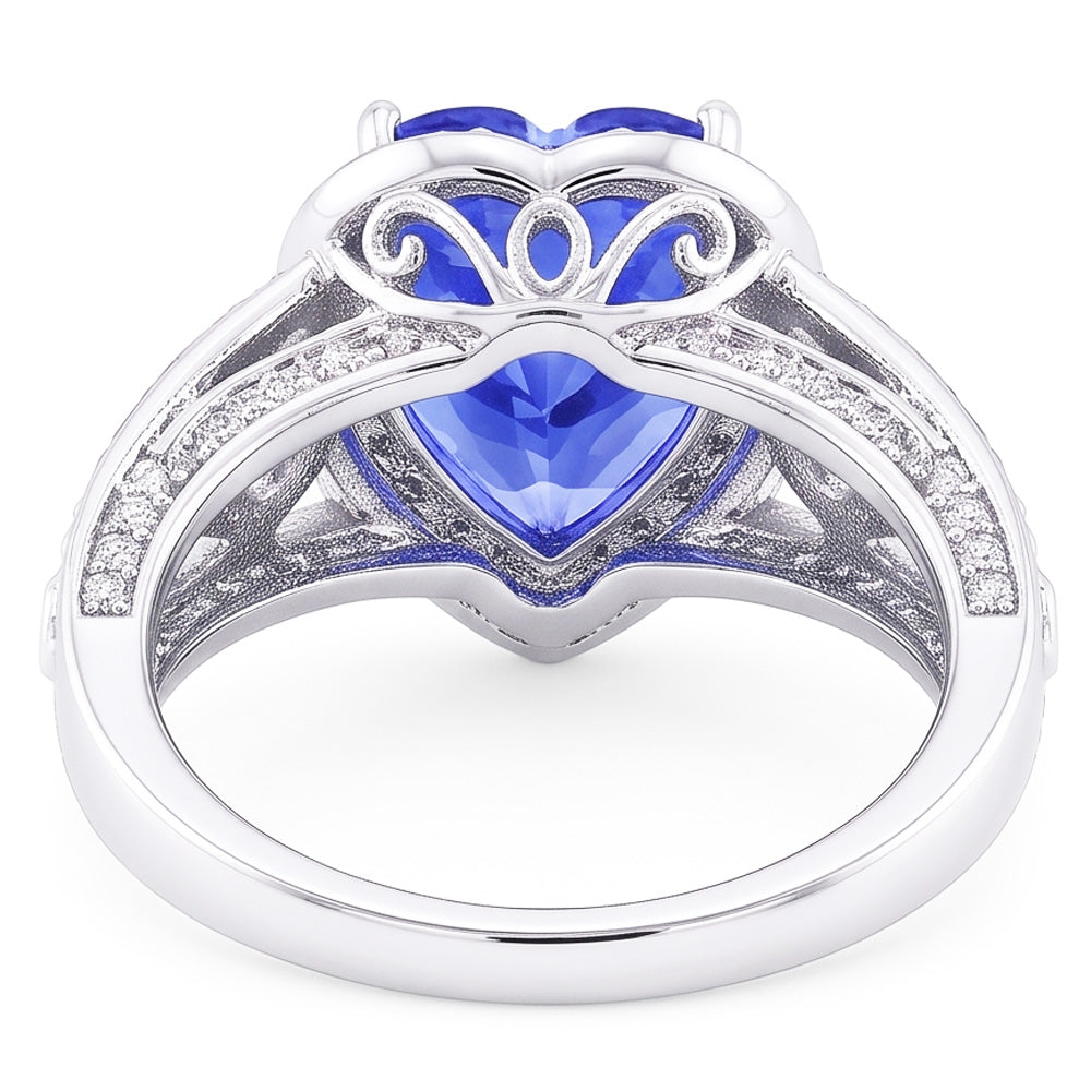 Like Vintage Ceylon Heart Sapphire Engagement Ring