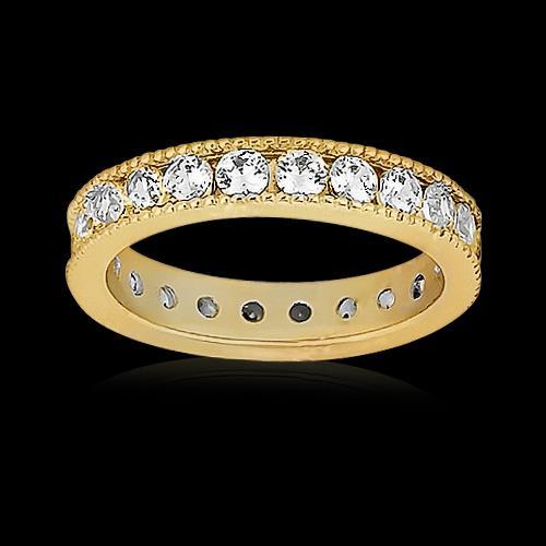 Like Vintage Eternity Wedding Real Natural Earth Mined Diamond Ring