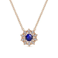 Timeless Star Blue Sapphire Precious Stone Pendant – 0.50 ct 14K
