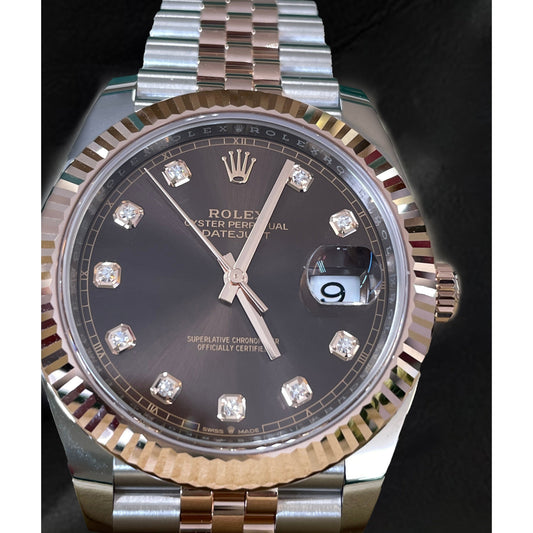 Brilliant Diamond Rolex -ct 18K Two Tone Gold – front view