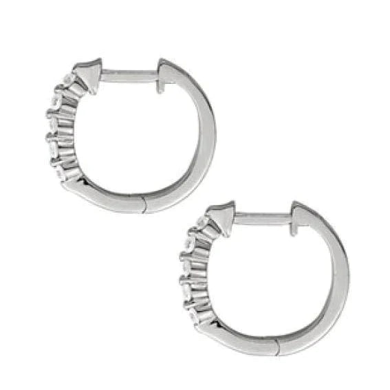 Little Real Diamond Gold Earring Hoops2
