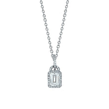 Lock Style Pendant Necklace 1.50 Carats Real Natural Earth Mined Diamond White Gold 14K Jewellery