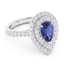 Luxury Blue Sapphire Gemstone Ring – 4 ct 14K White Gold
