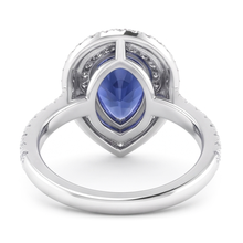 Luxury Blue Sapphire Gemstone Ring – 4 ct 14K White Gold