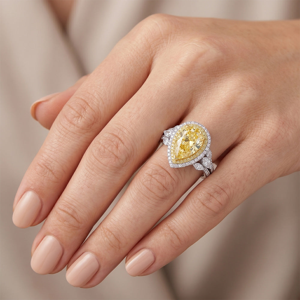 Luxury Halo Setting Ring – Yellow Canary Diamond 2.50 ct by