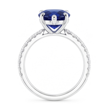 Luxury Royal Blue Sapphire Colored Stone Ring – 2 ct 14K White