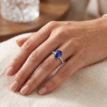 Luxury Royal Blue Sapphire Colored Stone Ring – 2 ct 14K White