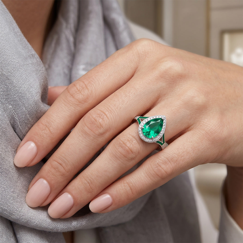 Luxury VVS Clarity Fine Emerald Precious Stone Ring – 2 ct 14K