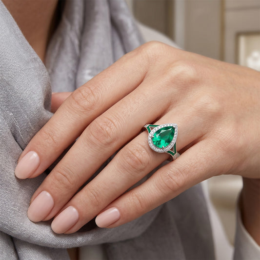 Luxury VVS Clarity Fine Emerald Precious Stone Ring – 2 ct 14K