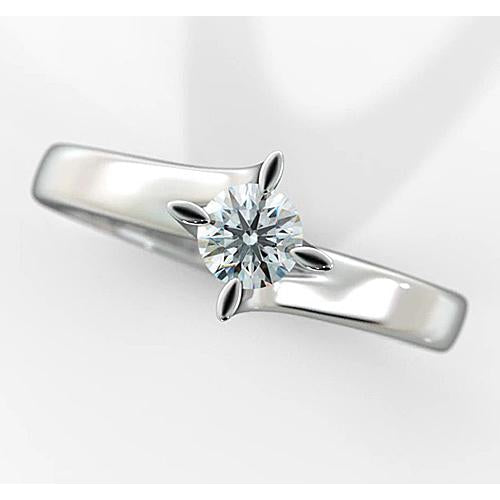 Women Natural Earth Mined Diamond Solitaire Ring 1 Carat Twisted Shank White Gold 14K