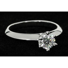 Real Natural Earth Mined Diamond Solitaire Round Promise Ring 1 Carat White Gold 14K