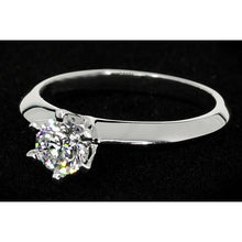 Real Natural Earth Mined Diamond Solitaire Round Promise Ring 1 Carat White Gold 14K