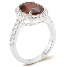 Mandarin Garnet And Natural Earth Mined Diamonds 13 Ct Wedding Ring White Gold 14K