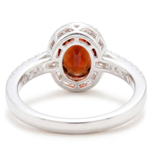 Mandarin Garnet And Natural Earth Mined Diamonds 13 Ct Wedding Ring White Gold 14K