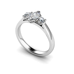 Marquise And Round Cut 1.55 Ct Real Diamonds Ring Three Stone