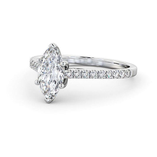 Marquise And Round Cut 1.80 Carats Genuine Diamonds Accented Ring