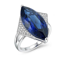 Marquise Blue Sapphire Engagement Ring With Small Natural Earth Mined Diamonds 5.50 Carats