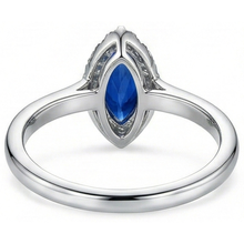 Marquise Ceylon Blue Sapphire Round Natural Earth Mined Diamonds 2 Ct Wedding Ring Gold