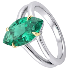 Authentic Emerald Precious Stone Ring – side view