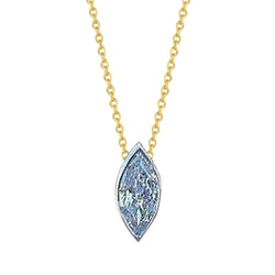 Marquise Cut 1.5 Ct Real Diamond Bezel Setting Pendant Necklace Gold