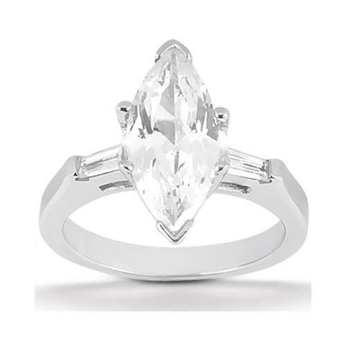Marquise Cut Genuine Diamond Ring Engagement Set 3.50 Ct.