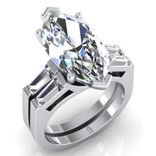 Marquise Cut Genuine Diamond Ring Engagement Set 3.50 Ct.