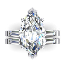 Marquise Cut Genuine Diamond Ring Engagement Set 3.50 Ct.