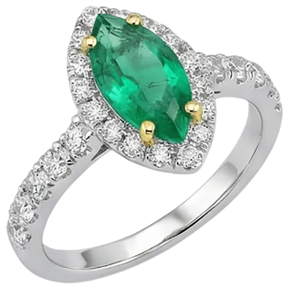 Authentic Emerald Gemstone Ring – angle view
