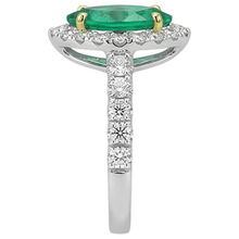 Emerald Marquise Gemstone Ring in 14K Two Tone Gold – profile view
