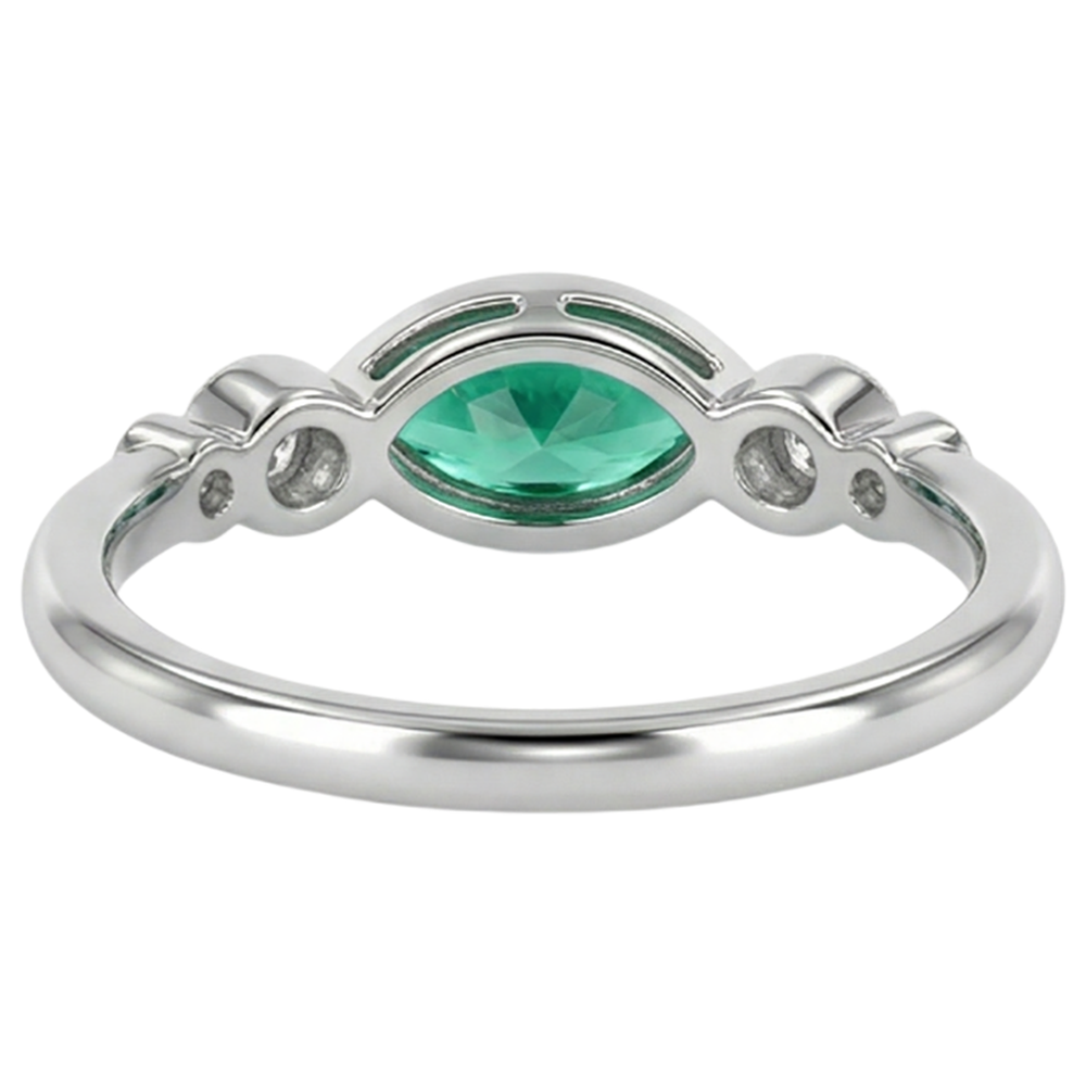 Genuine Fine Emerald Precious Stone Ring – back view