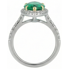 Real Colombian Emerald Colored Stone Ring – top view