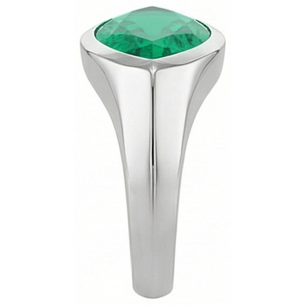 Genuine Colombian Emerald Gemstone Ring – top view