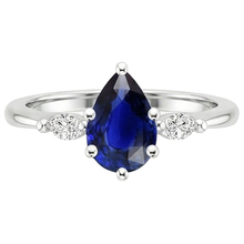 natural pear sapphire 3ct ring profile view