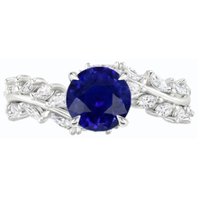 natural round sapphire 4.50ct ring profile view