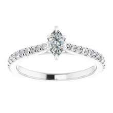 Marquise Old Cut Natural Diamond Ring With Accents 6 Prong Set 3.50 Carats