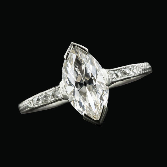 Marquise Old Miner Genuine Diamond Ring V Prong Set Jewelry 4.75 Carats